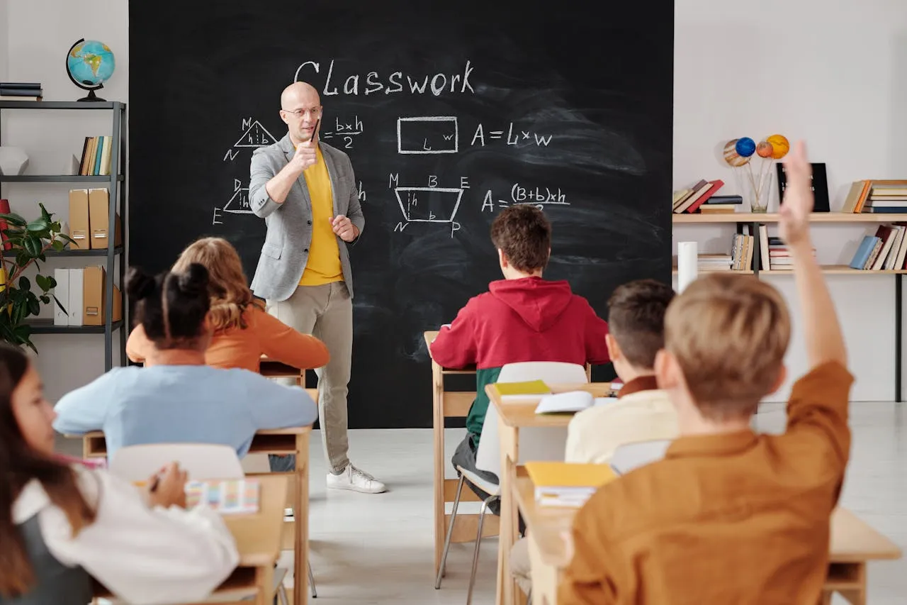 Students and teacher in a Chinese language classroom during a group lesson